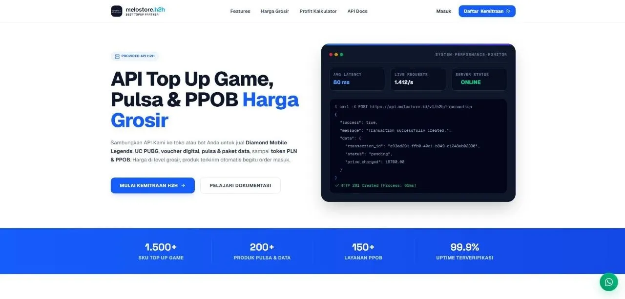 Satu API untuk 1.500+ Produk Digital — Kenalan sama Melostore H2H